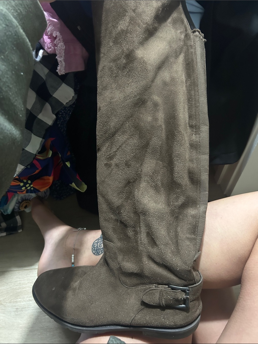 Bass Dark Brown Suede Knee-High Boots - Picture 6 of 7